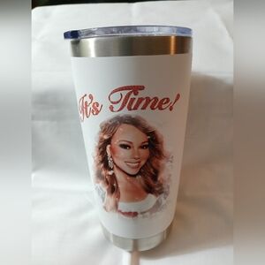 Official Mariah Carey Stainless It's Time Christmas Tumbler w/Lid 20 oz.